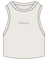 The Ribbed Crop Tank - Bone - SWS - Center Chest - Embroidered - Tone on Tone