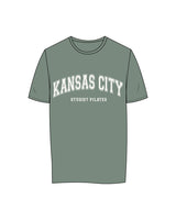 The Womens Tee - Sage - STUDIO 7 - Chest Arc Stacked - Printed - Cream