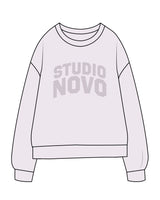 The Womens Heavyweight Crop - Lavender - Studio Novo - Chest Stacked - Tone on Tone