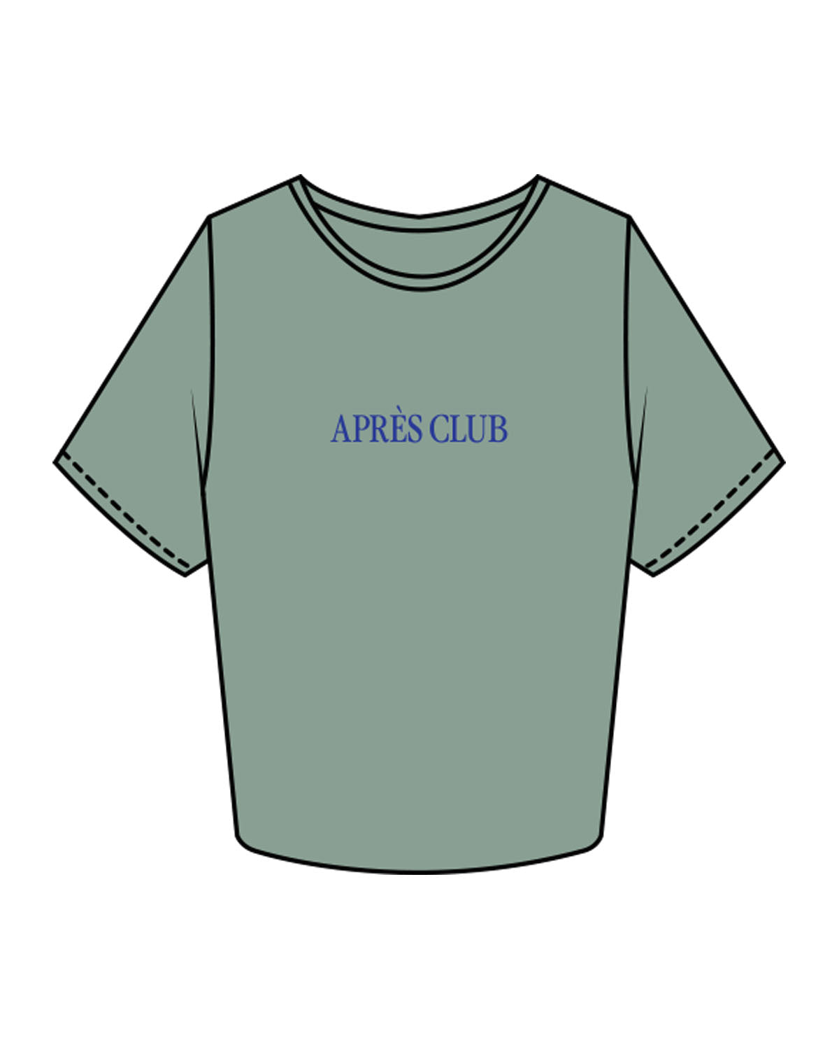 The Crop Tee - Sage - Lagree Tahoe - Center Chest & Back Image - Printed - Full Color