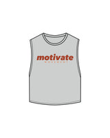 The Crop Muscle Tank - Storm - Motivate Movement - Center Chest Stacked & Back Neckline - Printed - Full Color