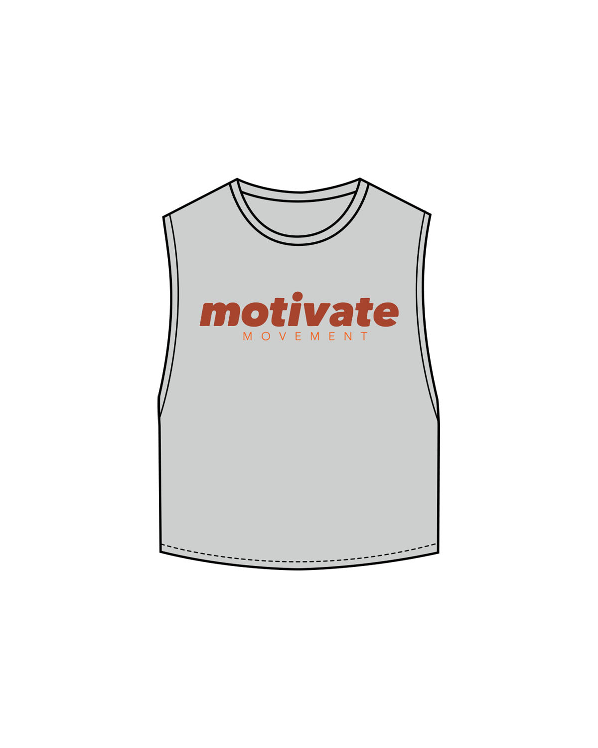 Motivate Movement Crop Muscle Tank - Storm