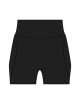 The Womens Sporty Pocket Short - Black - Studio 205 - Back Waistline - Printed - White