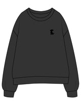 The Womens Crewneck - Washed Black - Mind Muscle - Left Chest & Center Back - Printed - Full Color