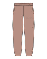 The Womens Sweatpants - Clay - Collective Studios - Left Leg "COLLECTIVE" - Embroidered - Tone on Tone