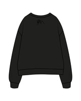 The Womens Crewneck - Black - Fitness Quest 10 - Center Chest Stacked & Back Neckline - Tone on Tone