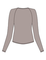 The Womens Sporty Long Sleeve - Grey - XPLOREFIT - Center Chest Stacked - Printed - Black