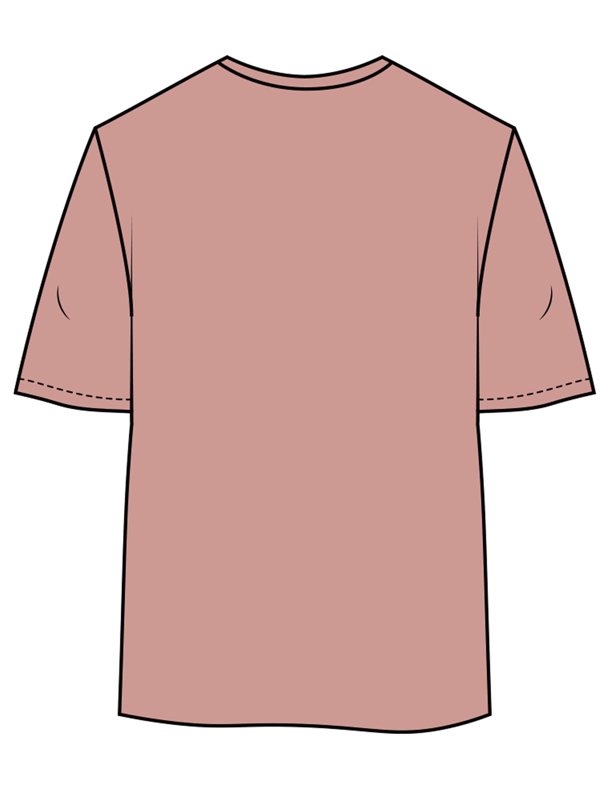 The Womens Oversized Tee - Clay - Megabarre - Center Chest - Printed - White