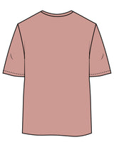 The Womens Oversized Tee - Clay - Megabarre - Center Chest - Printed - White