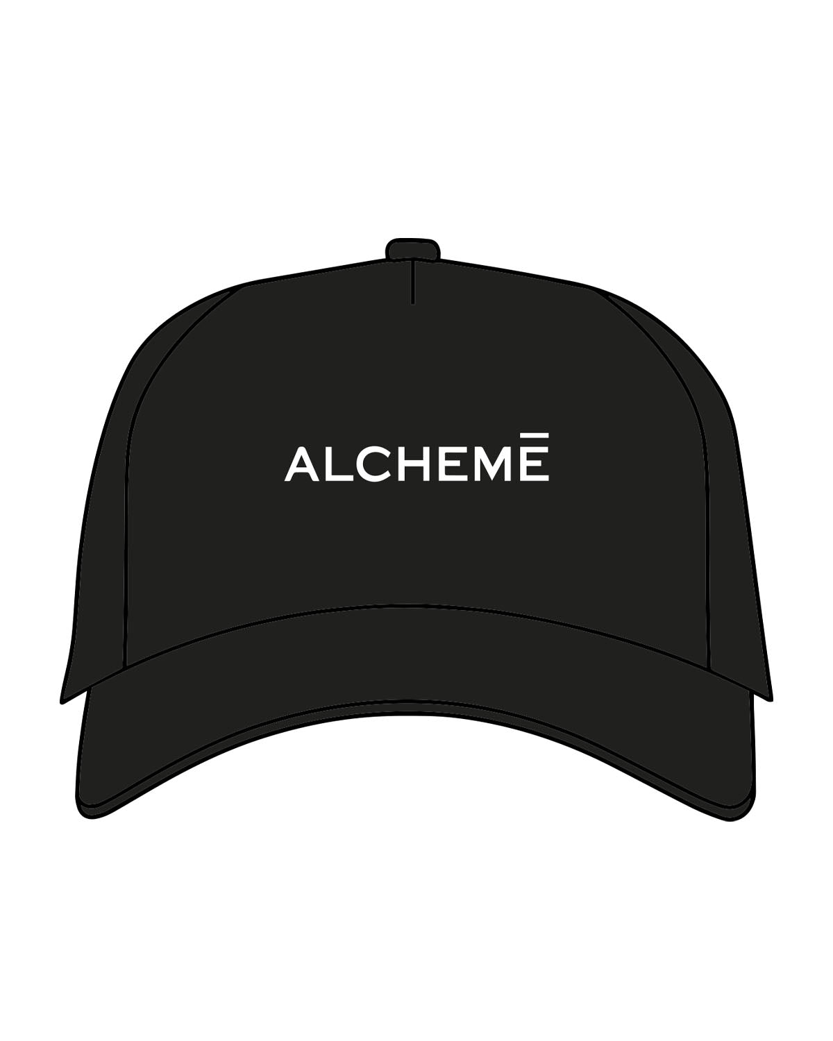 The Canvas Cap - Black - ALCHEME - Center Crown - Embroidered - White Puff