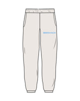 The Womens Sweatpants - Bone - Sweatshack - Left Leg - Embroidered - Blue