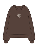 The Recycled Unisex Crewneck - Brown - Studio Luz - Center Chest & Center Back Stacked Logo - Printed - Off White