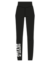 The Basic Legging - Black - Warren - Back Left Leg - Printed - White