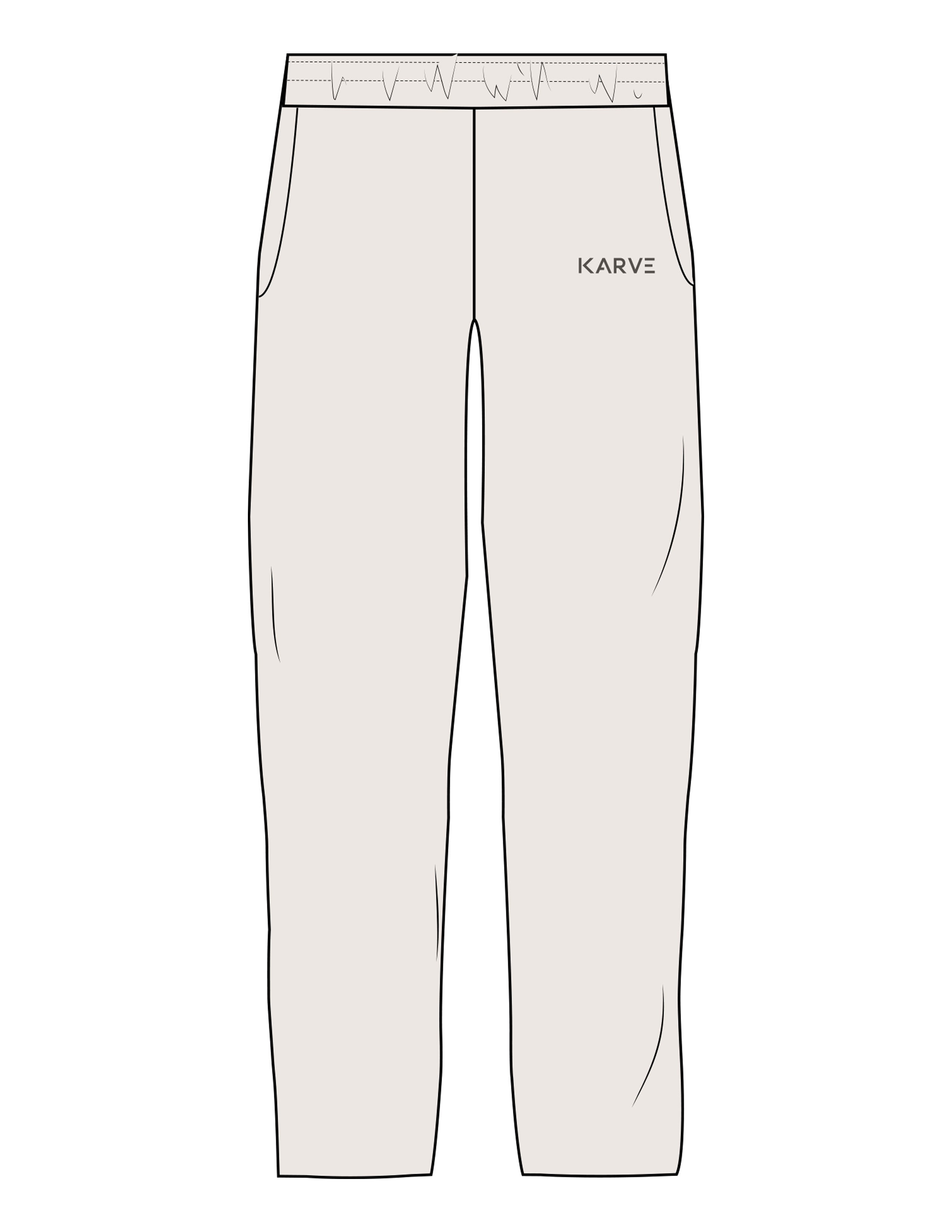 The Mens Straight Leg Sweatpants - Bone - Karve Lagree Fit - Left Leg - Embroidered - Gray