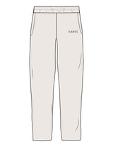 The Mens Straight Leg Sweatpants - Bone - Karve Lagree Fit - Left Leg - Embroidered - Gray