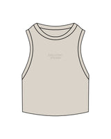 The Ribbed Crop Tank - Bone - Collective Studios - Center Chest Stacked - Embroidered - Tone on Tone