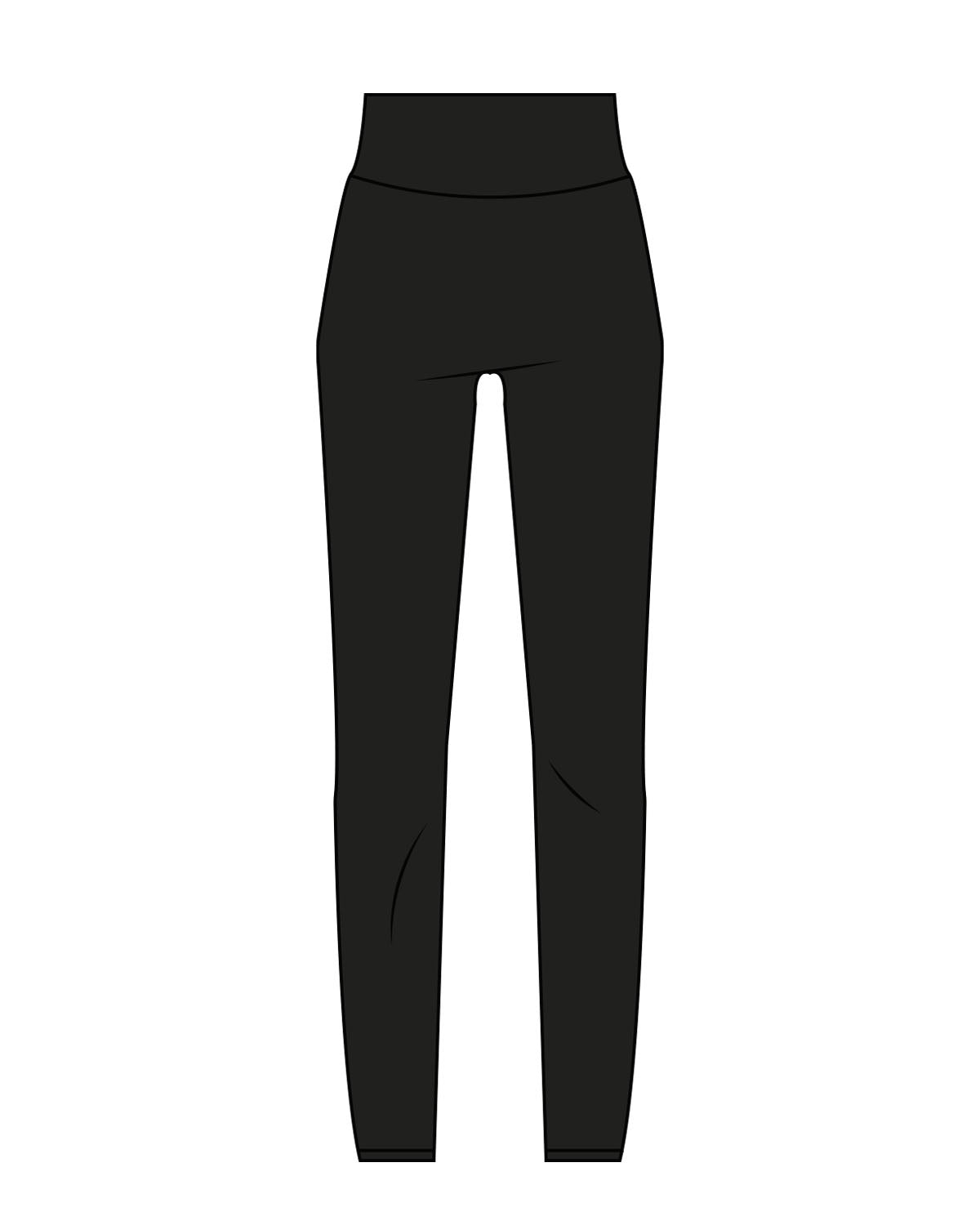 The Basic Legging - Black - HiLo - Back Waist Center - White