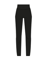 The Basic Legging - Black - HiLo - Back Waist Center - White