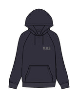 The Mens Heavyweight Hoodie - Midnight - MOB - Left Chest, Center Back Stacked & Back Lower Right - Printed - Full Color