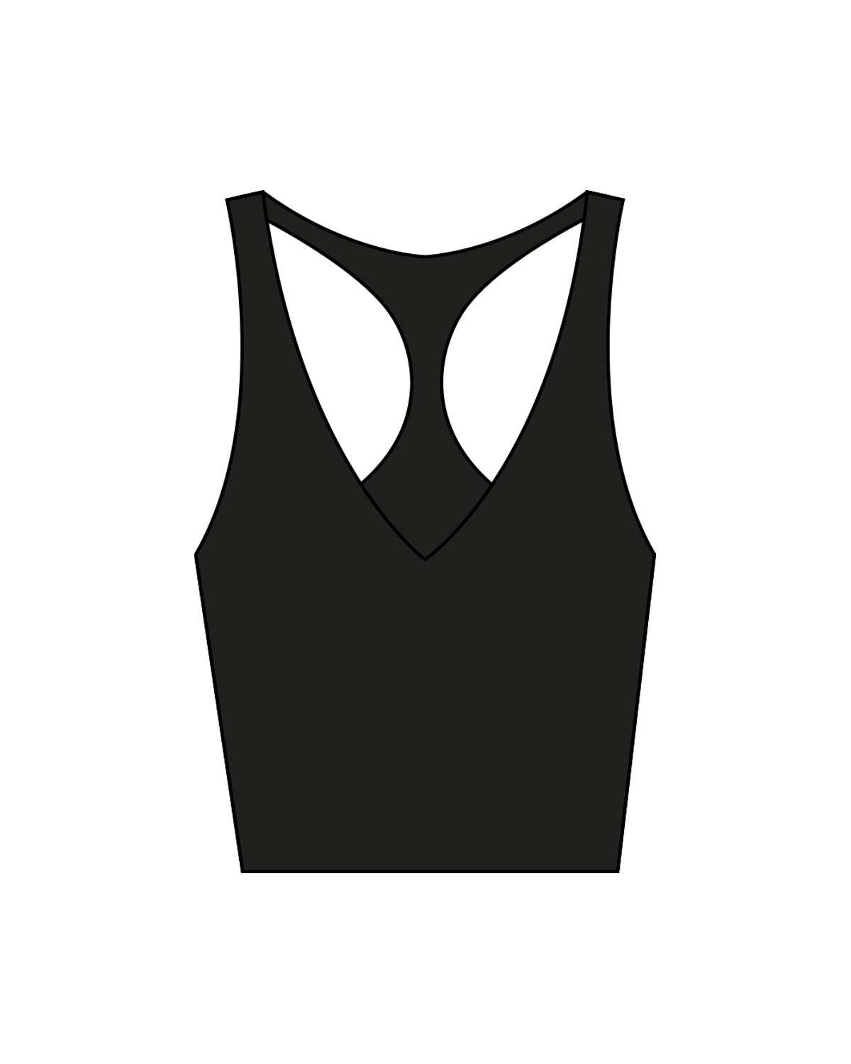 The Racer Tank - Black - Wellth Society - Back Center Stacked - Printed - White