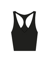 The Racer Tank - Black - Wellth Society - Back Center Stacked - Printed - White