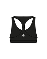 The Racer Bra - Black - Sweat Circuit - Back Waistline - White Printed