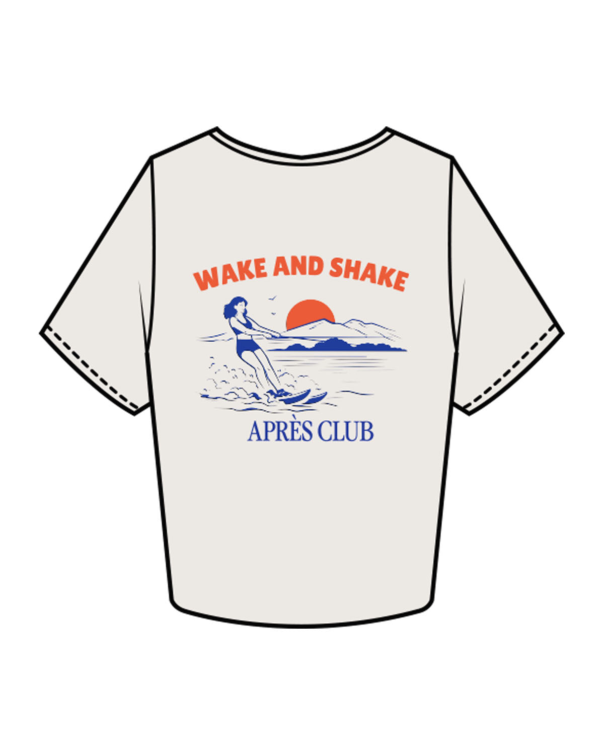 The Crop Tee - Bone - Lagree Tahoe - Center Chest & Back Image - Printed- Full Color