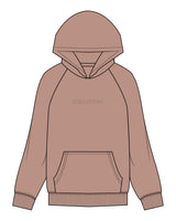 The Womens Hoodie - Clay - Collective Studios - Center Chest "COLLECTIVE" - Embroidered - Tone on Tone