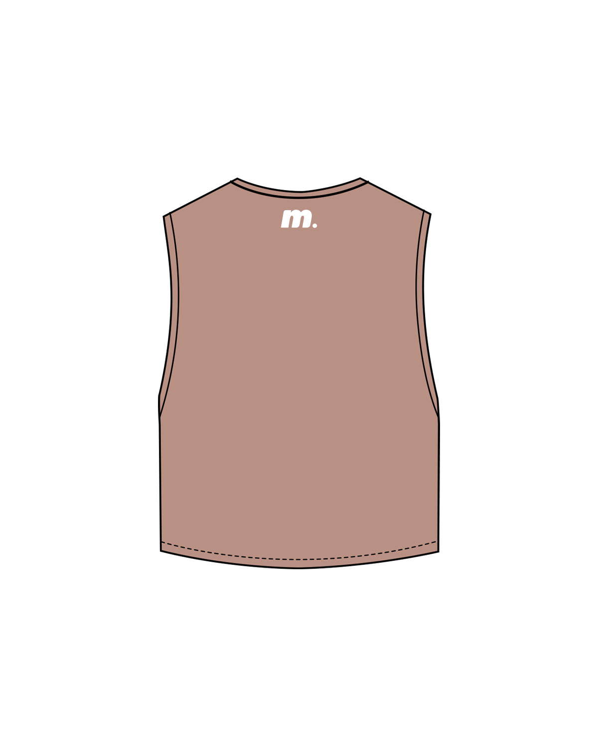The Crop Muscle Tank - Clay - Motivate Movement - Center Chest Stacked & Back Neckline - Printed - White