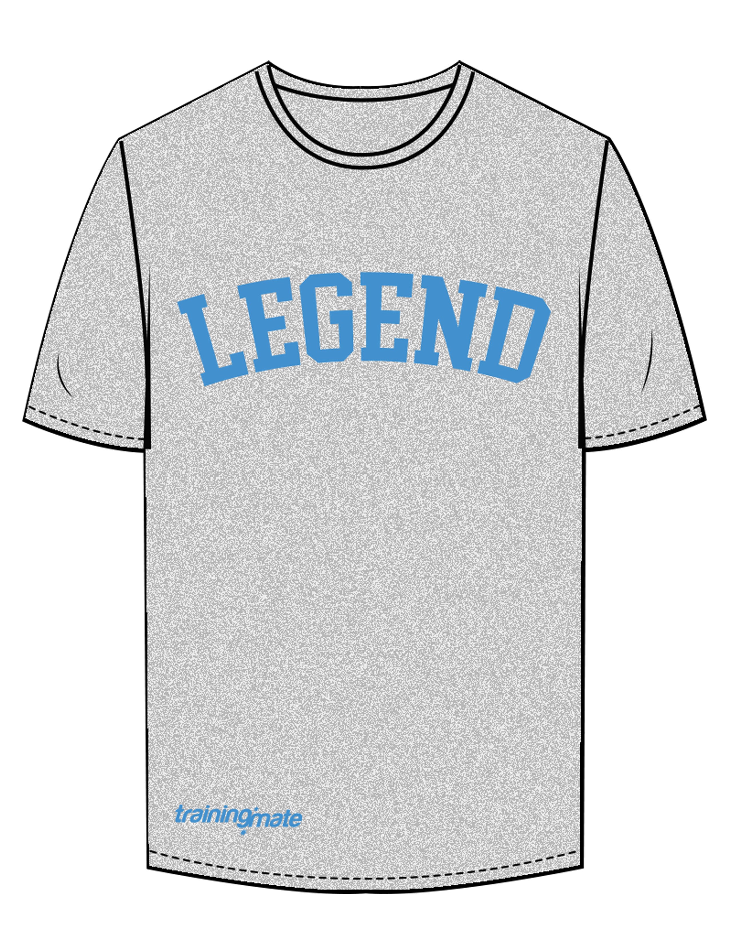 The Mens Tee - Heather - Training Mate - Chest Arc & Front Bottom Right - Printed - Blue