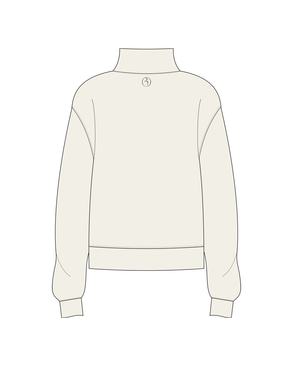 The Womens 1/4 Zip - Off White - Core Ritual - Left Chest Stacked & Back Neckline - Embroidered - Black