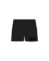 The Mens Sweat Shorts - Black - HiLo - Left Leg "HLH" - Printed - Tone on Tone