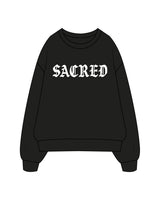 The Mens Crewneck - Black - Sacred Studios - Center Chest "SACRED" - Printed - White