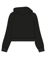 The Womens Crop Hoodie - Black - Mind Muscle - Center Chest - Printed - Full Color