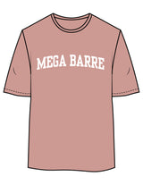 The Womens Oversized Tee - Clay - Megabarre - Center Chest - Printed - White