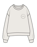 The Mens Crewneck - Bone - Megan Marie Organizing - Left Chest & Center Back Stacked - Printed - Black