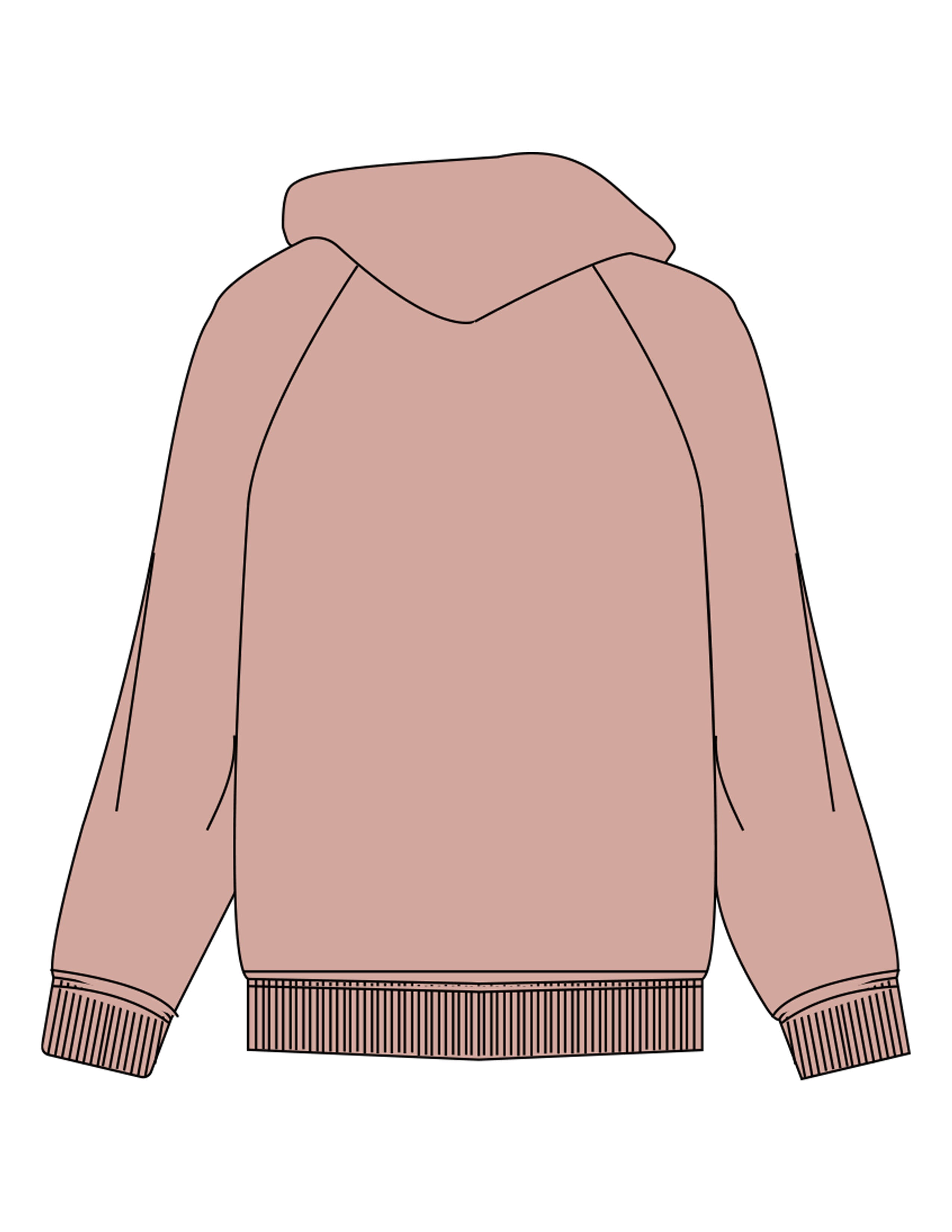 The Womens Hoodie - Clay - enCore Pilates - Upper Pocket - EMB - Tone on Tone