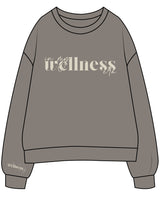 The Womens Crewneck - Washed Gray - SWS - Center Chest & Right Sleeve - Printed - Off White