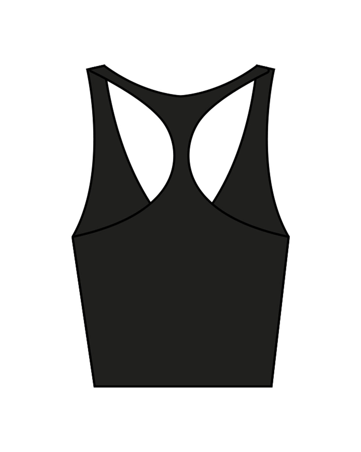 The Racer Tank - Black - Warren - Left Chest Trident - Printed - White