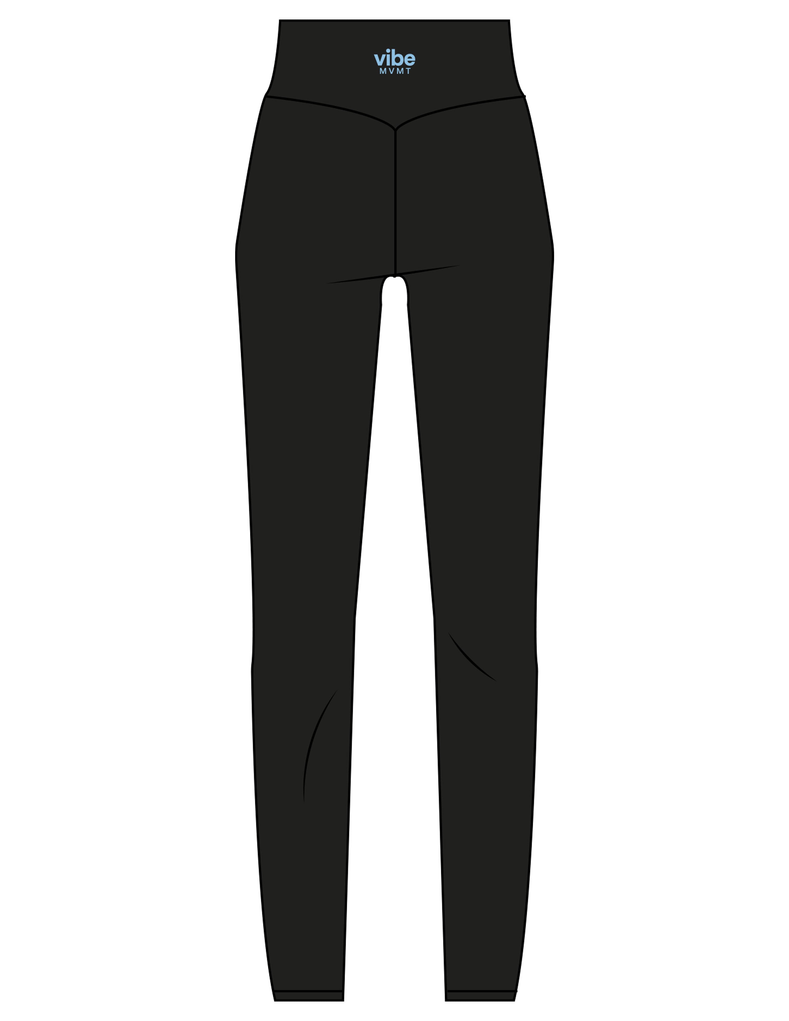 The Basic Legging - Black - Vibe MVMT - Back Waistline Stacked - Printed - Powder Blue