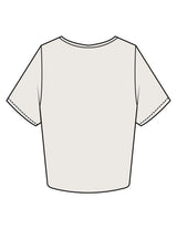 The Crop Tee - Bone - Pilates Method/Barre Noir - Left Chest Stacked - Printed - Black