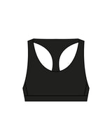 The Racer Bra - Black - Sweat Circuit - Back Waistline - White Printed