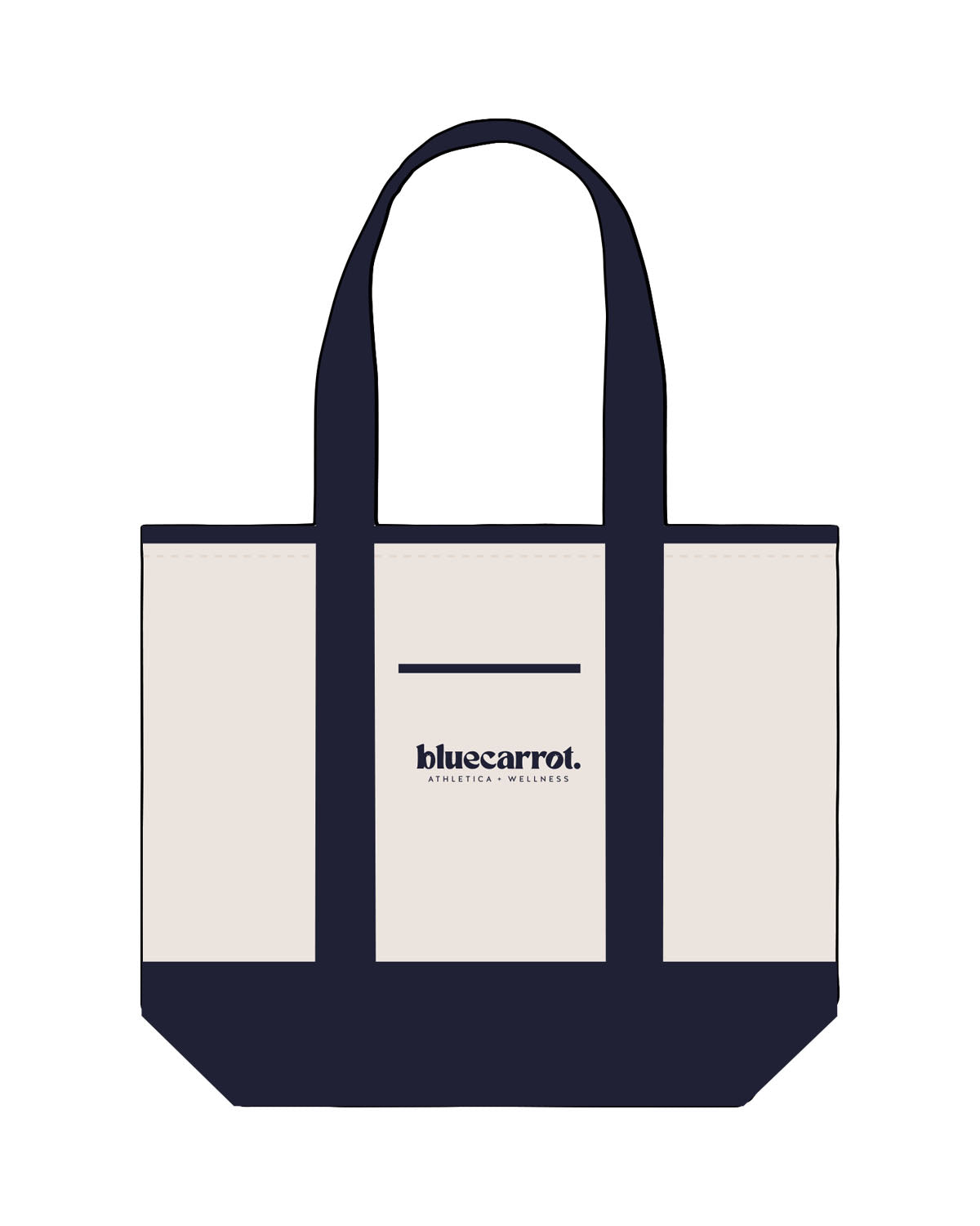 The Contrast Tote Bag - Natural / Navy - BlueCarrot - Printed - Navy