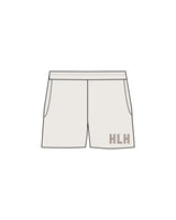The Womens Sweat Shorts - Bone - HiLo - Left Leg "HLH" - Printed - Tone on Tone
