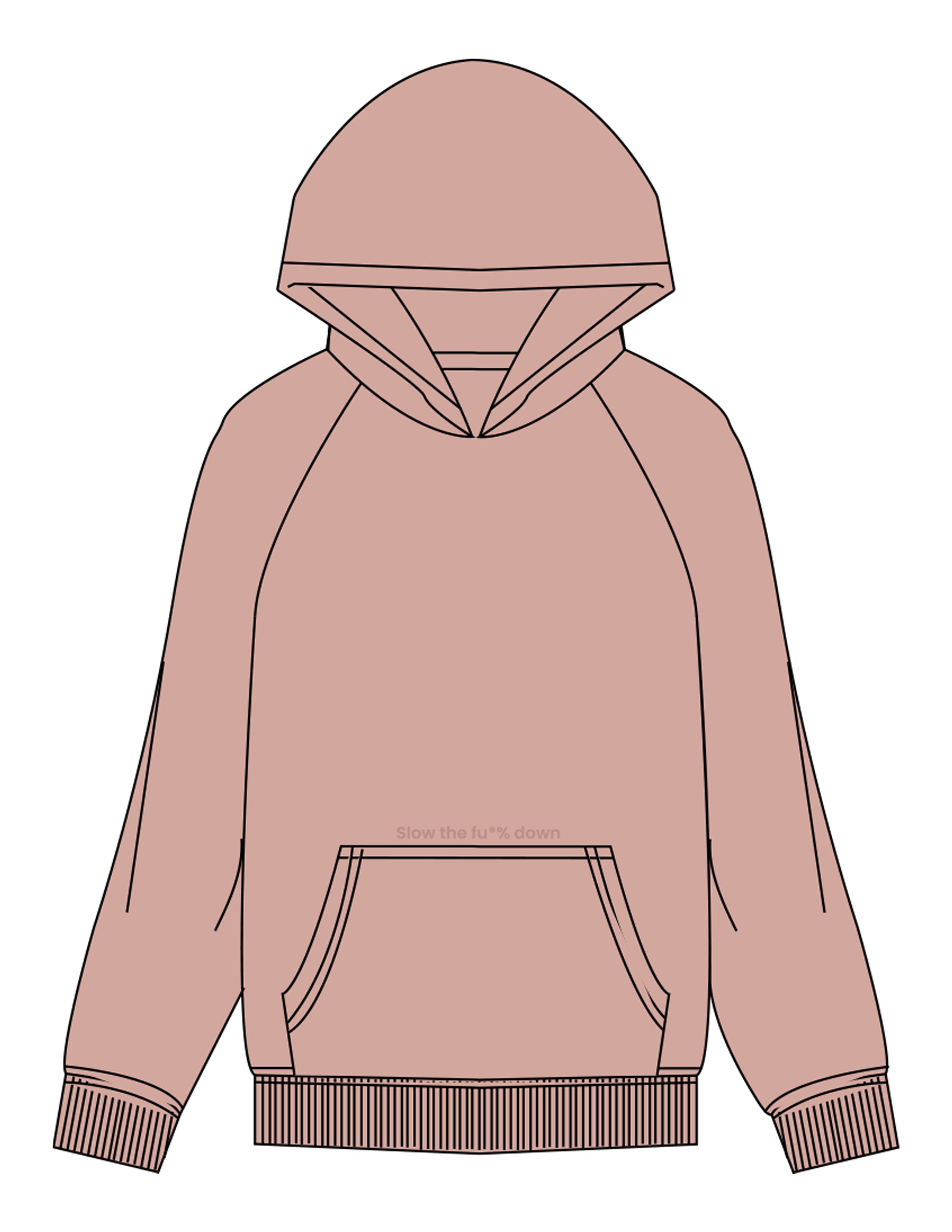 The Womens Hoodie - Clay - enCore Pilates - Upper Pocket - EMB - Tone on Tone
