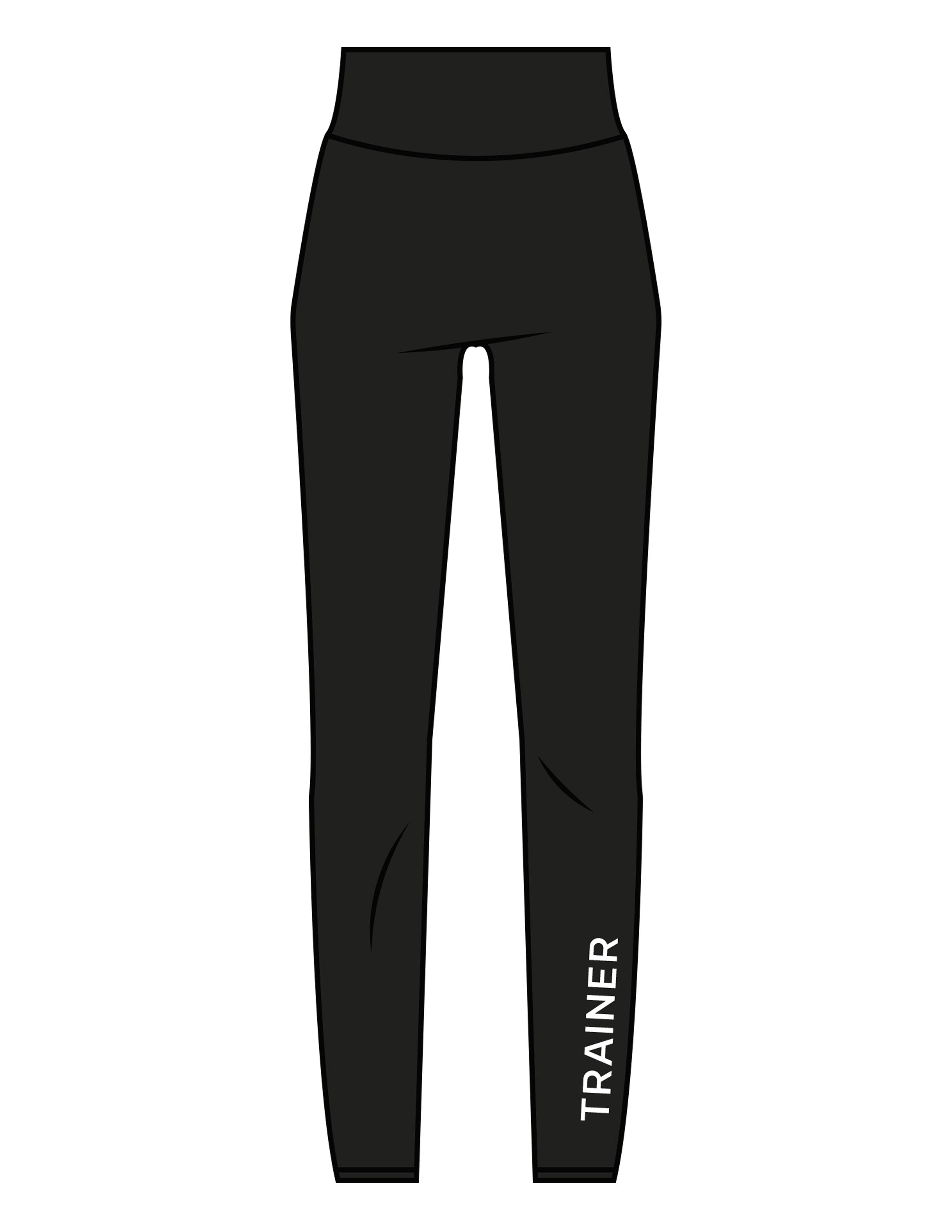 The Basic Legging - Black - Rumble Trainer - Left Leg & Back Waistline - Printed - White