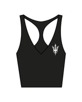 The Racer Tank - Black - Warren - Left Chest Trident - Printed - White
