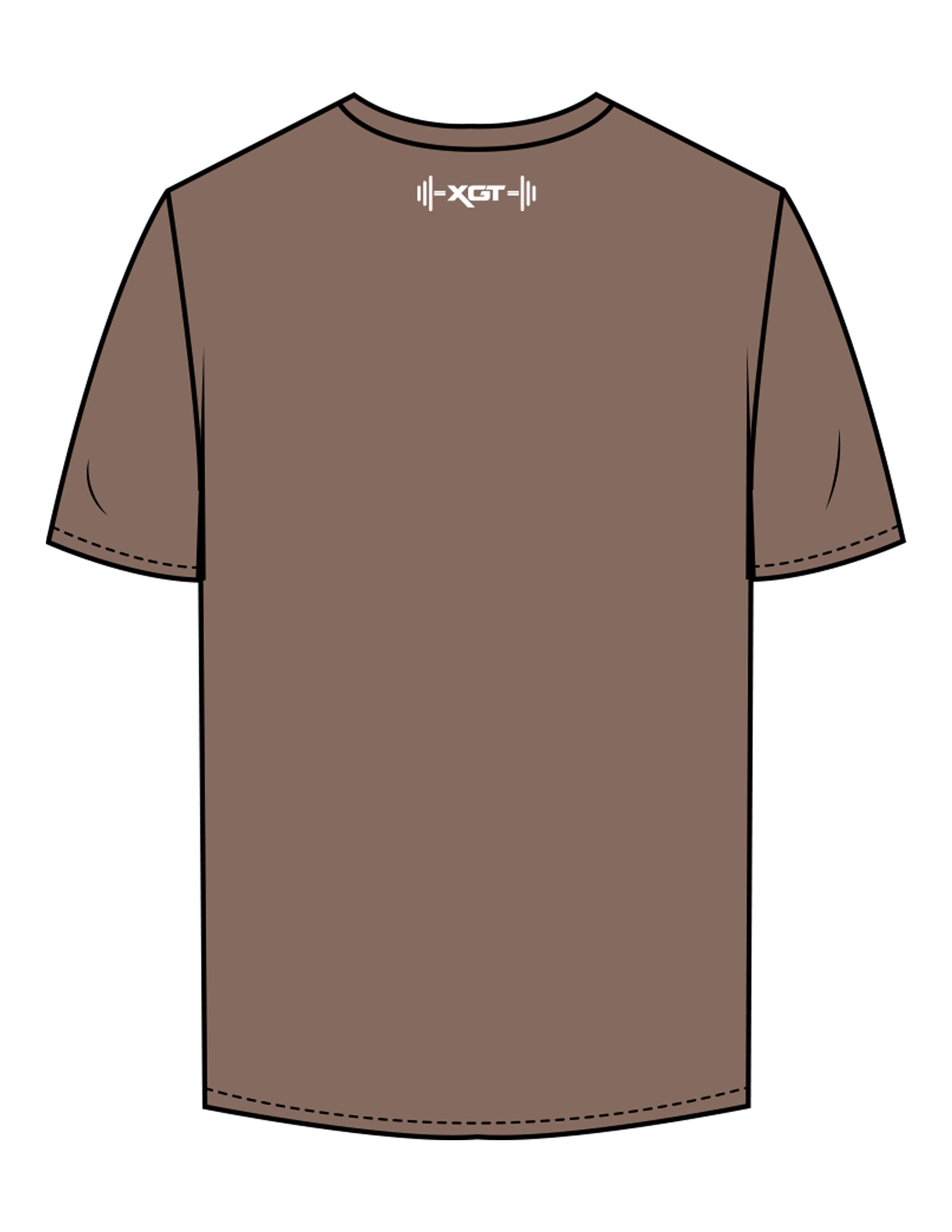 The Mens Tee - Walnut  - XGT Fitness - Center Chest & Back Neckline - Printed - Full Color