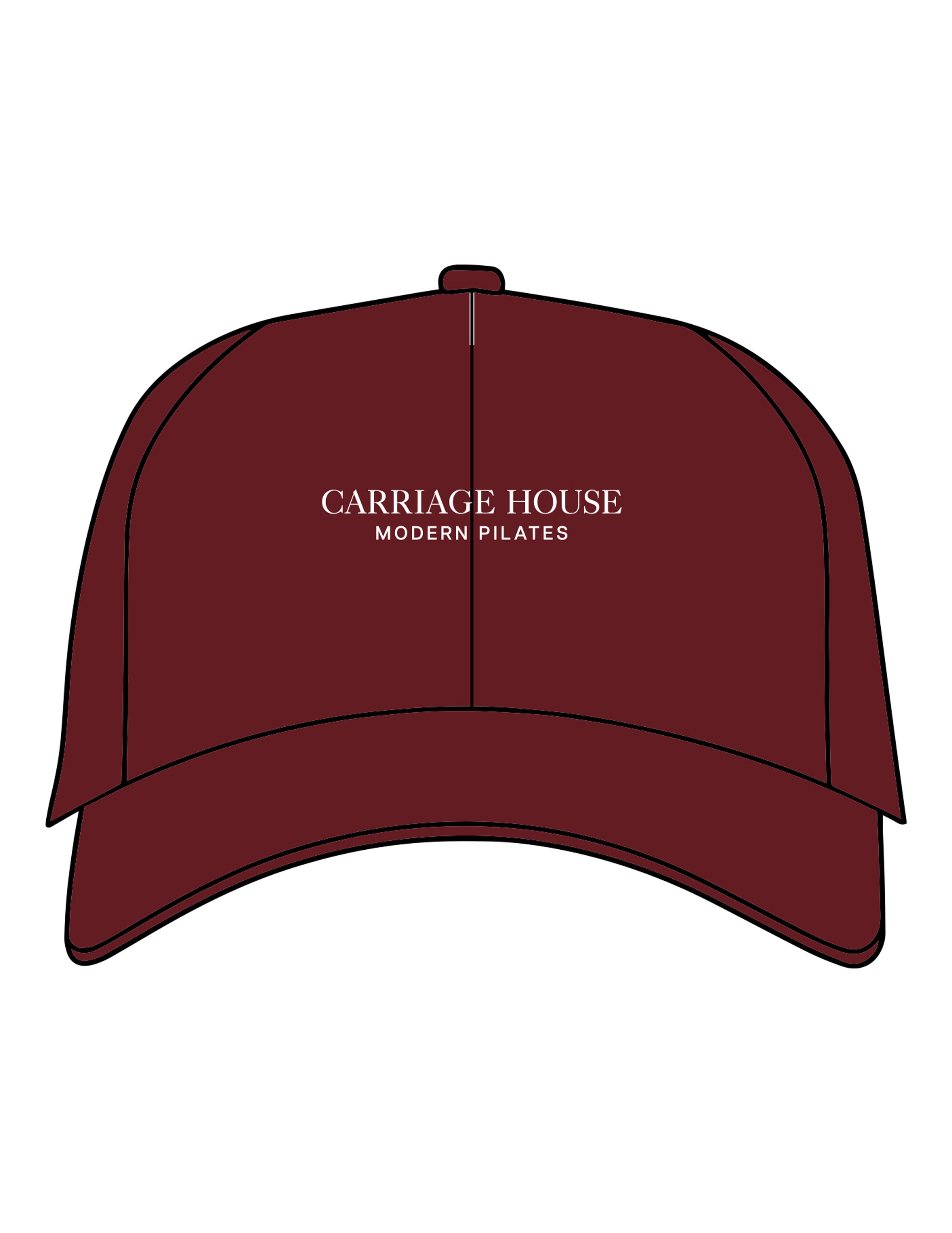 The Dad Hat - Maroon - Carriage House - Center Crown Stacked - Embroidered - White