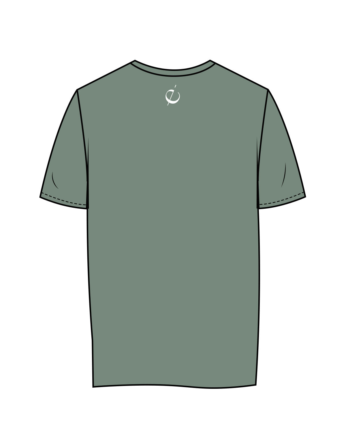 The Womens Tee - Sage - Eleve - Center Chest & Back Center - White